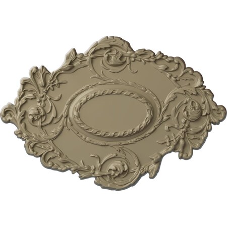 Kinsley Flowing Leaf Ceiling Medallion, Hand-Painted Gobi Desert, 30 3/8"W x 20 3/4"H x 1"P
